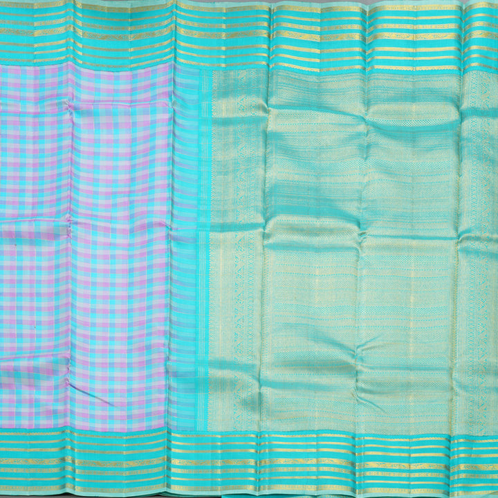 Hayagrivas Handloom Multicolour Checks Kanjivaram Silk Saree KBE1936L3-1