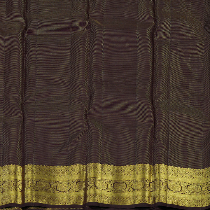 Hayagrivas Handloom Dark Chocolate Brown Kanjivaram Silk Saree KBE1941L2-1