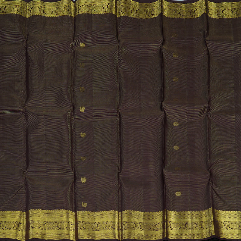 Hayagrivas Handloom Dark Chocolate Brown Kanjivaram Silk Saree KBE1941L2-1
