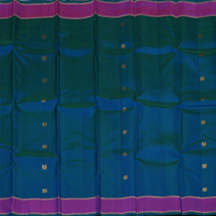 Hayagrivas Handloom Mayilkazhuthu Kanjivaram Silk Saree with Purple Border KBE1945L5-1