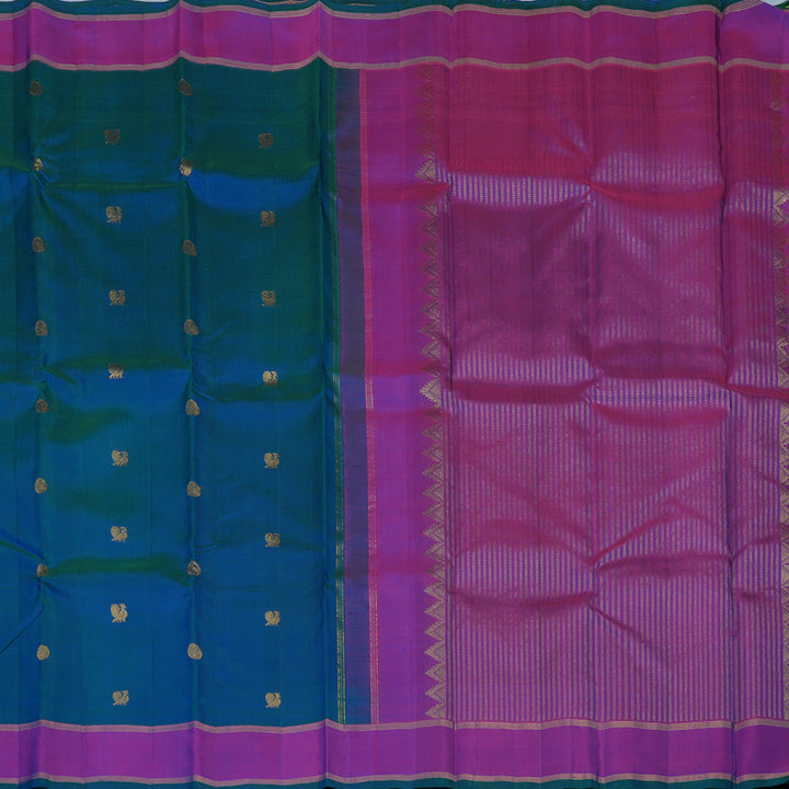 Hayagrivas Handloom Mayilkazhuthu Kanjivaram Silk Saree with Purple Border KBE1945L5-1