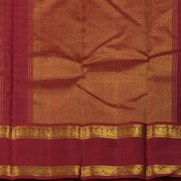 Hayagrivas Handloom Black & White Checks Kanjivaram Silk Saree with Maroon Border KBE1990L6-1