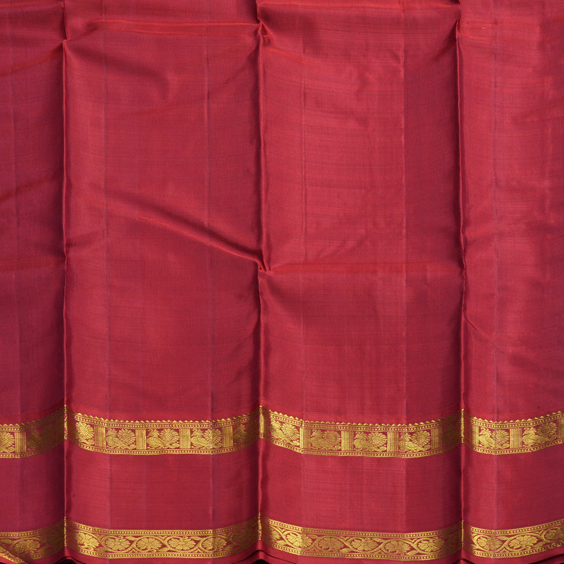 Hayagrivas Handloom Black &amp; White Checks Kanjivaram Silk Saree with Maroon Border KBE1945L7-2
