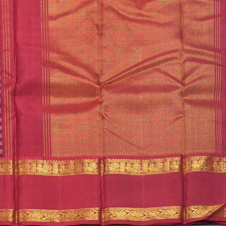 Hayagrivas Handloom Black &amp; White Checks Kanjivaram Silk Saree with Maroon Border KBE1945L7-2