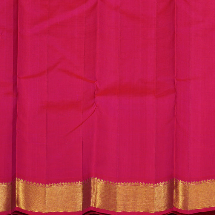 Hayagrivas Handloom Khaki Brown Kanjivaram Silk Saree with Rani Pink Border KBE1945L8-1