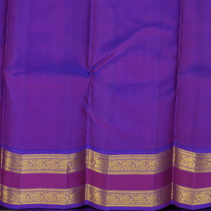 Hayagrivas Handloom Bright Teal Kanjivaram Silk Saree with Purple Border KBE1946L3-1