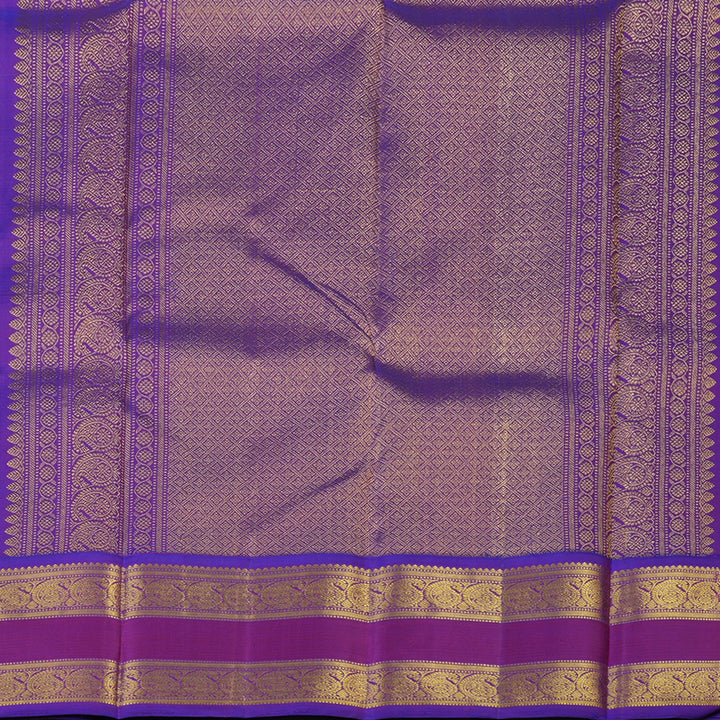 Hayagrivas Handloom Bright Teal Kanjivaram Silk Saree with Purple Border KBE1946L3-1