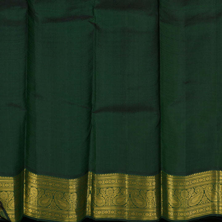 Hayagrivas Handloom Turmeric Yellow Kanjivaram Silk Saree with Ganga Jamuna Border KBE1947L1-1