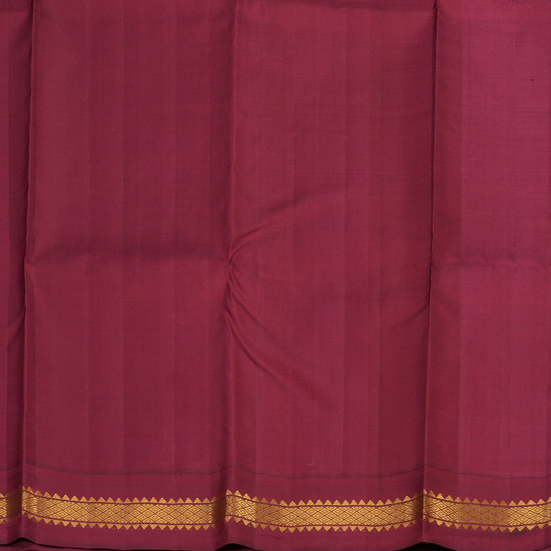 Hayagrivas Handloom Bluish-Grey Kanjivaram Silk Saree with Maroon border KBE1948L3-1