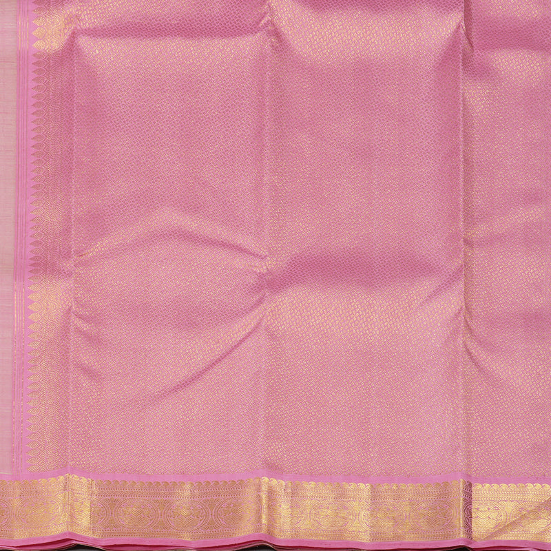 Hayagrivas Apple Green Handloom Kanjivaram Silk Saree with Baby Pink Border KBE194D1-9
