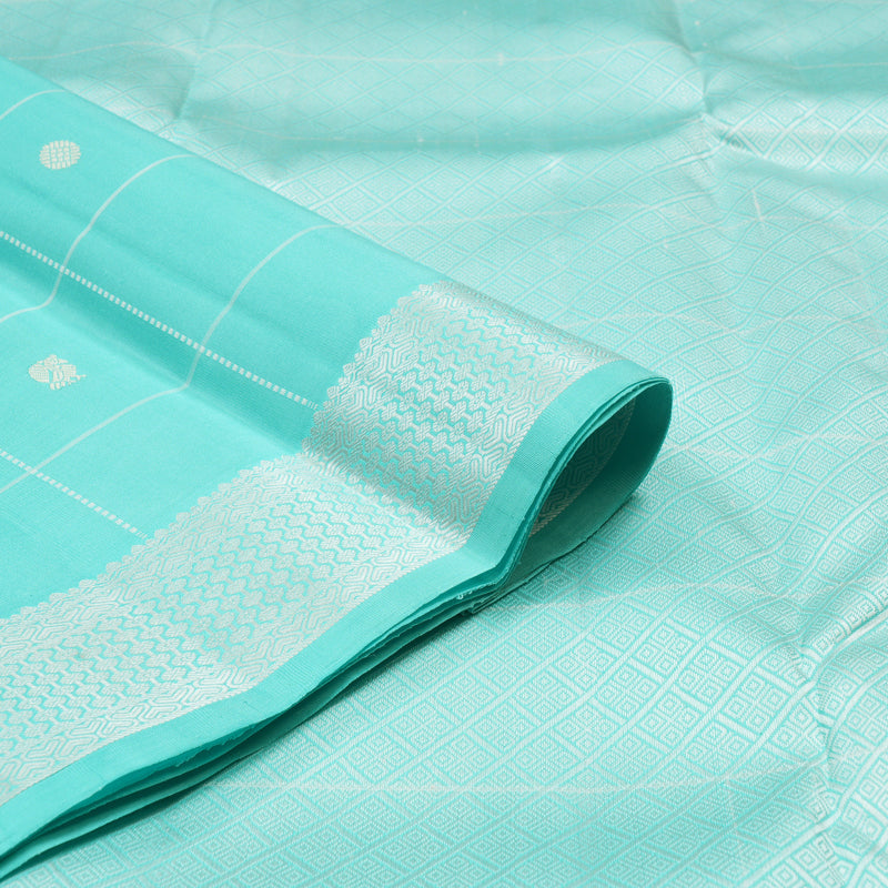 Hayagrivas Sky Blue Handloom Kanjivaram Silk Saree with Sky Blue Border KBE194D2-2