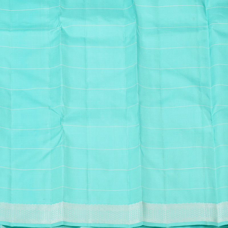 Hayagrivas Sky Blue Handloom Kanjivaram Silk Saree with Sky Blue Border KBE194D2-2