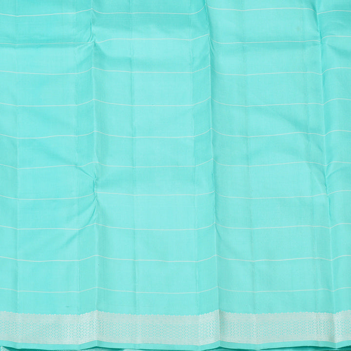 Hayagrivas Sky Blue Handloom Kanjivaram Silk Saree with Sky Blue Border KBE194D2-2