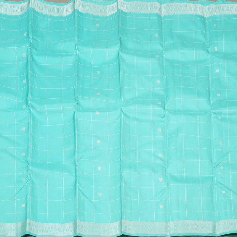 Hayagrivas Sky Blue Handloom Kanjivaram Silk Saree with Sky Blue Border KBE194D2-2