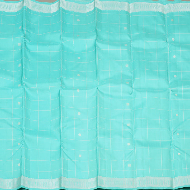 Hayagrivas Sky Blue Handloom Kanjivaram Silk Saree with Sky Blue Border KBE194D2-2
