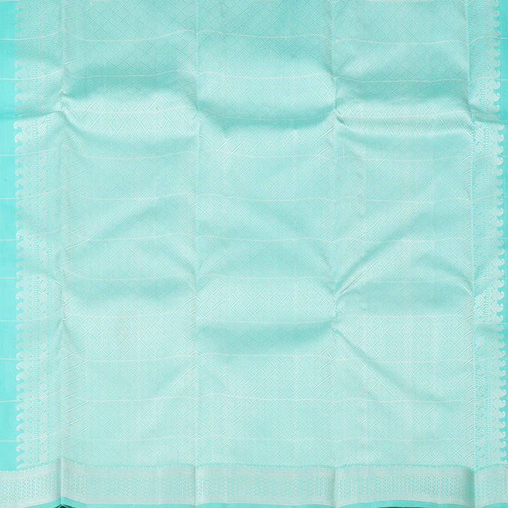 Hayagrivas Sky Blue Handloom Kanjivaram Silk Saree with Sky Blue Border KBE194D2-2