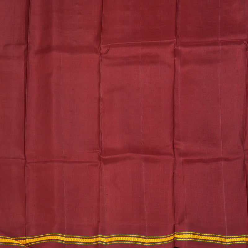 Hayagrivas Handloom Mango Yellow Kanjivaram Silk Saree with Maroon Border KBE1950L1-2