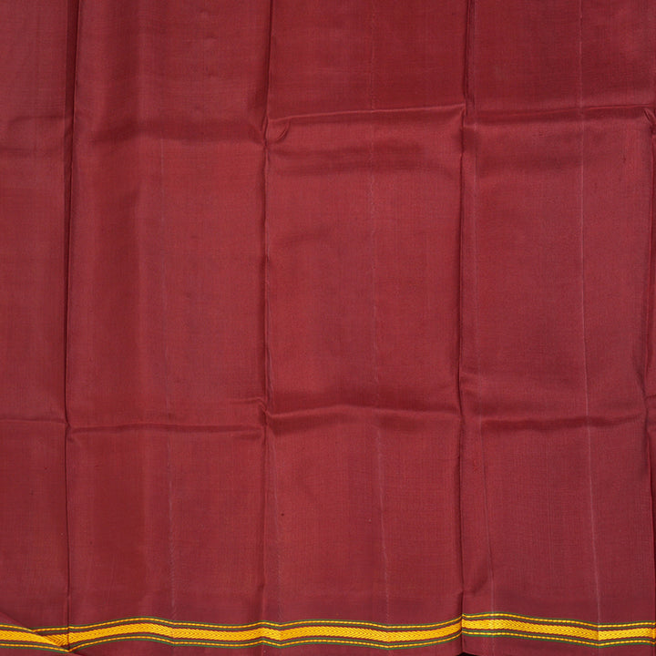 Hayagrivas Handloom Mango Yellow Kanjivaram Silk Saree with Maroon Border KBE1950L1-2