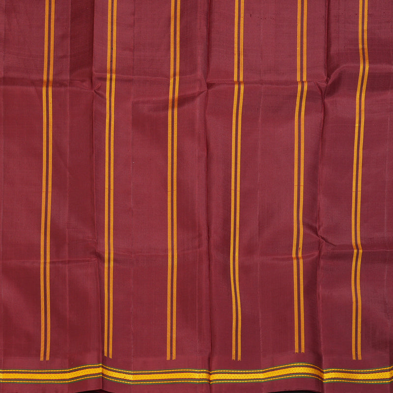 Hayagrivas Handloom Mango Yellow Kanjivaram Silk Saree with Maroon Border KBE1950L1-2