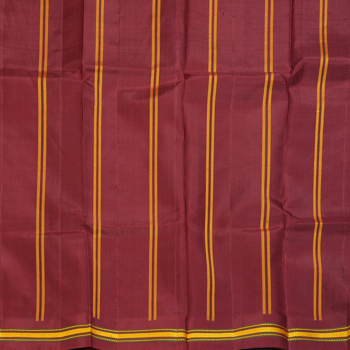 Hayagrivas Handloom Mango Yellow Kanjivaram Silk Saree with Maroon Border KBE1950L1-2