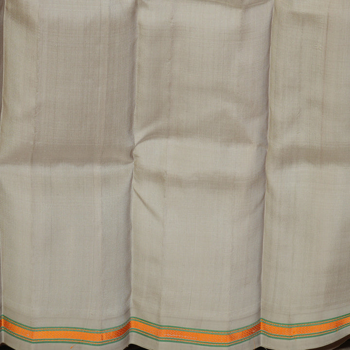 Hayagrivas Handloom Yellow & Green Muted Checks Kanjivaram Silk Saree KBE1950L2-4