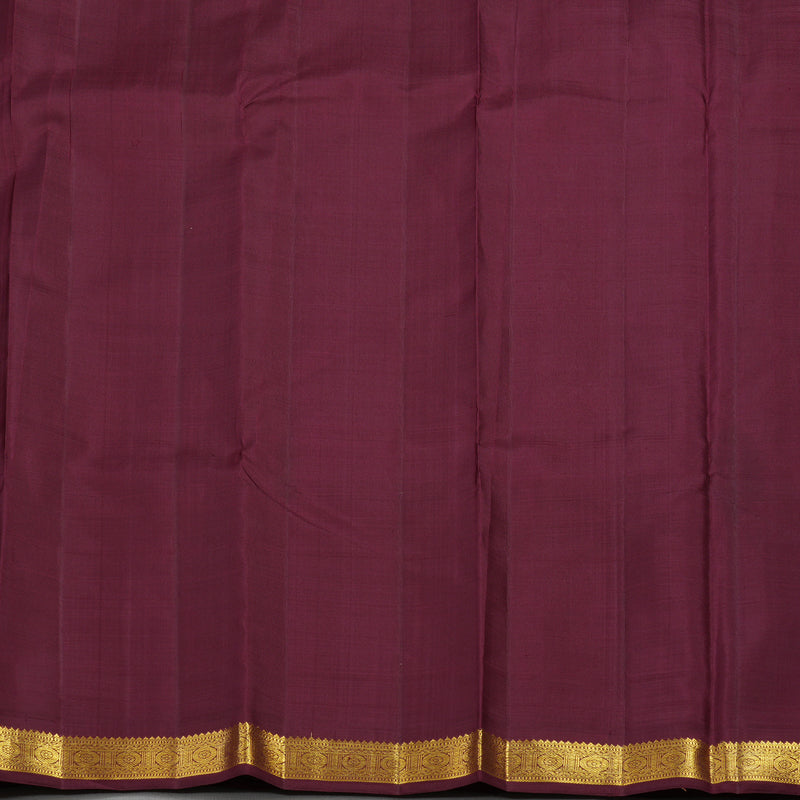 Hayagrivas Handloom Peach Pink Kanjivaram Silk Saree with Wine Maroon Border KBE1951L2-1