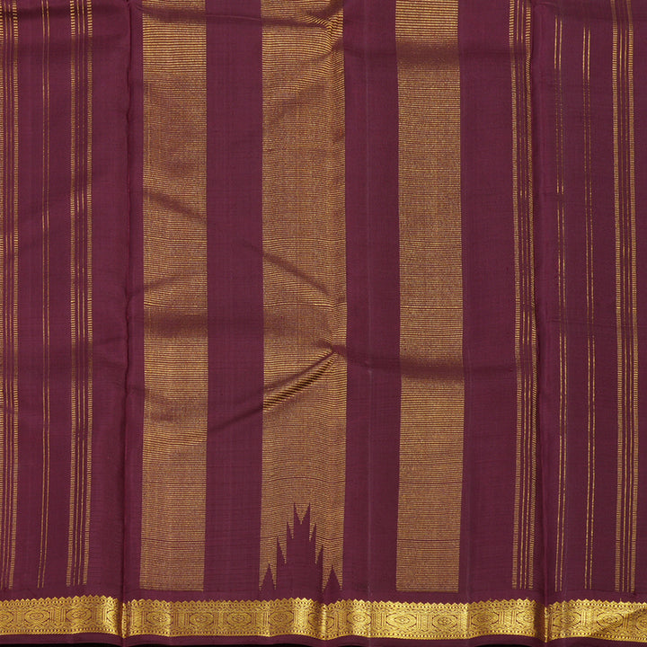 Hayagrivas Handloom Peach Pink Kanjivaram Silk Saree with Wine Maroon Border KBE1951L2-1