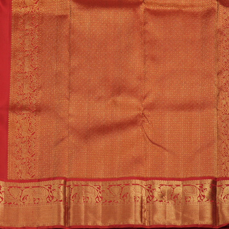 Hayagrivas Handloom Bottle Green Kanjivaram Silk Saree with Red Border KBE1952L1-1