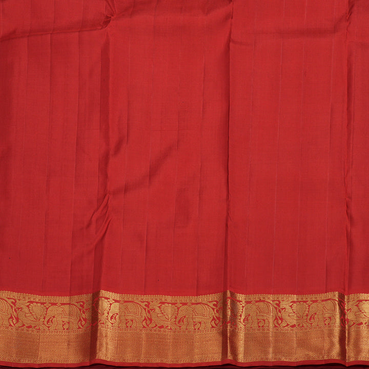 Hayagrivas Handloom Bottle Green Kanjivaram Silk Saree with Red Border KBE1952L1-1