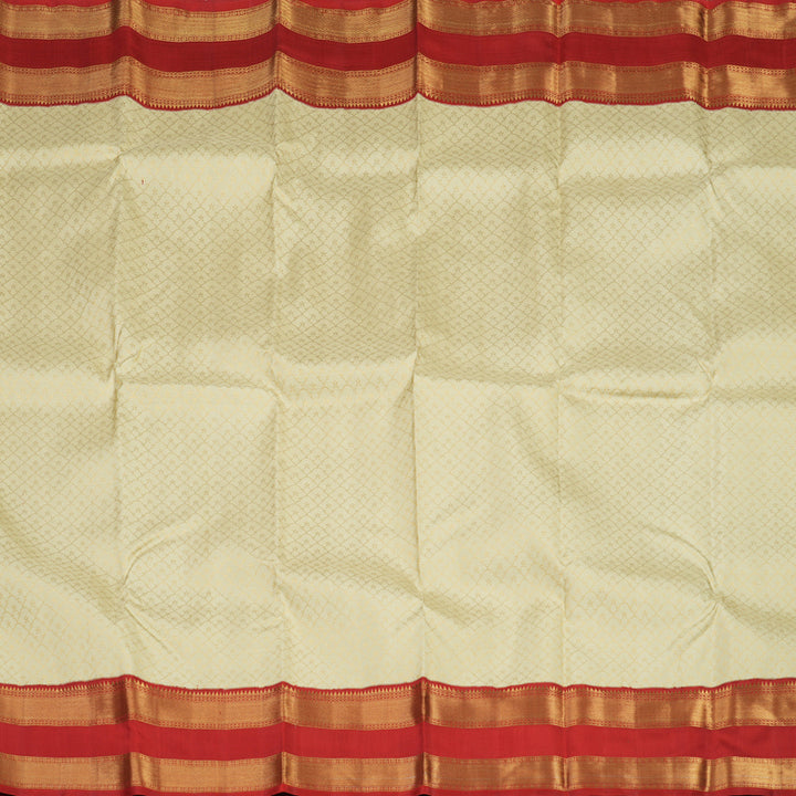 Hayagrivas Handloom Sandal Kanjivaram Silk Saree with Red Border KBE1952L4-1