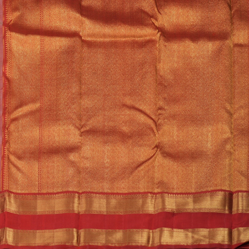 Hayagrivas Handloom Sandal Kanjivaram Silk Saree with Red Border KBE1952L4-1