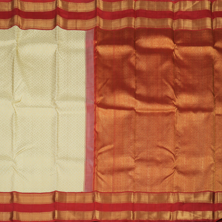 Hayagrivas Handloom Sandal Kanjivaram Silk Saree with Red Border KBE1952L4-1