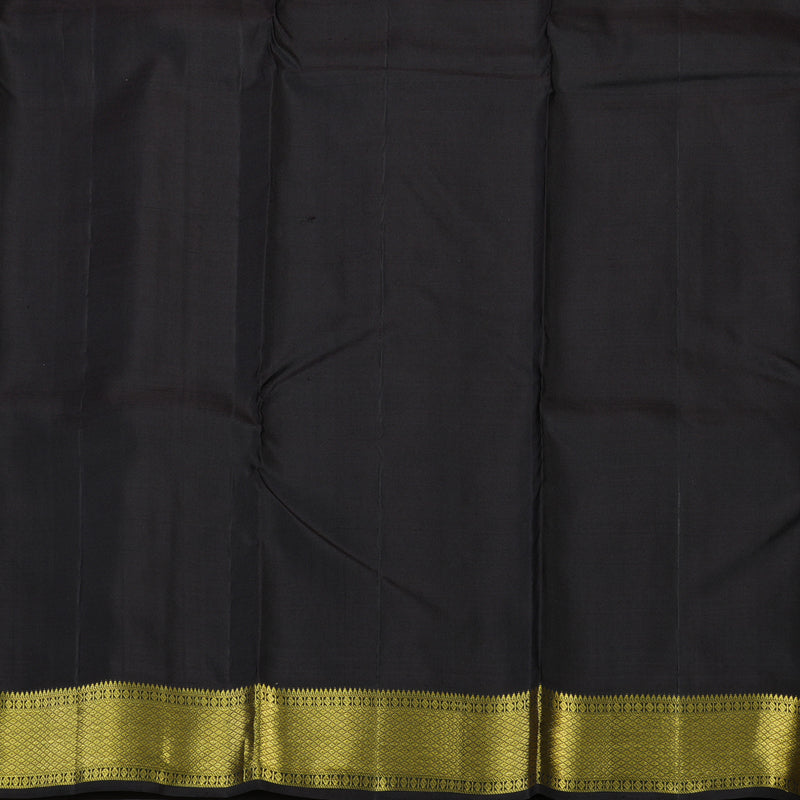 Hayagrivas Handloom Bottle Green Kanjivaram Silk Saree with Black Border KBE1954L4-5