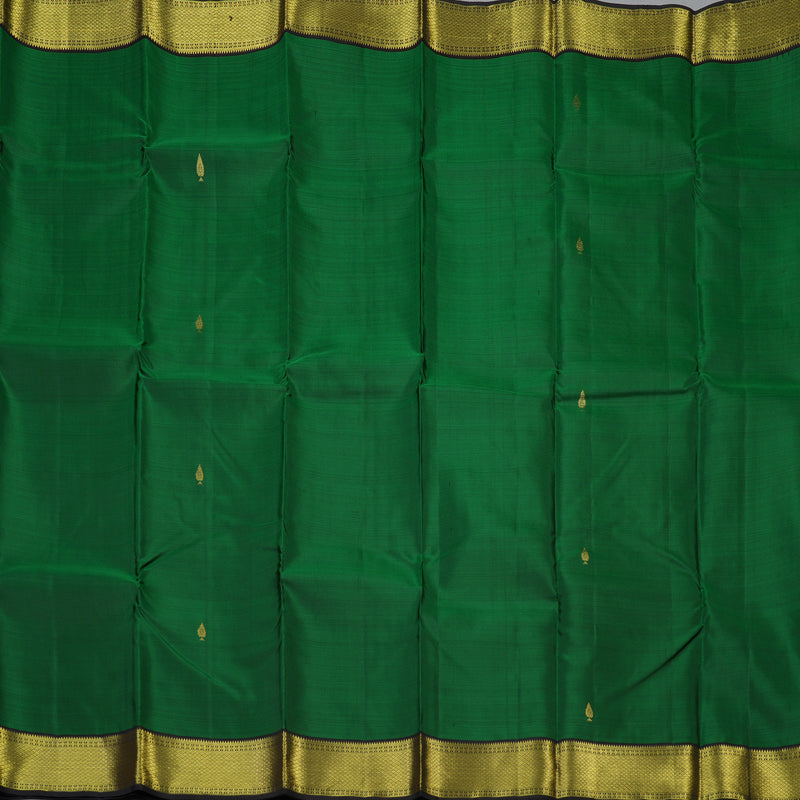 Hayagrivas Handloom Bottle Green Kanjivaram Silk Saree with Black Border KBE1954L4-5
