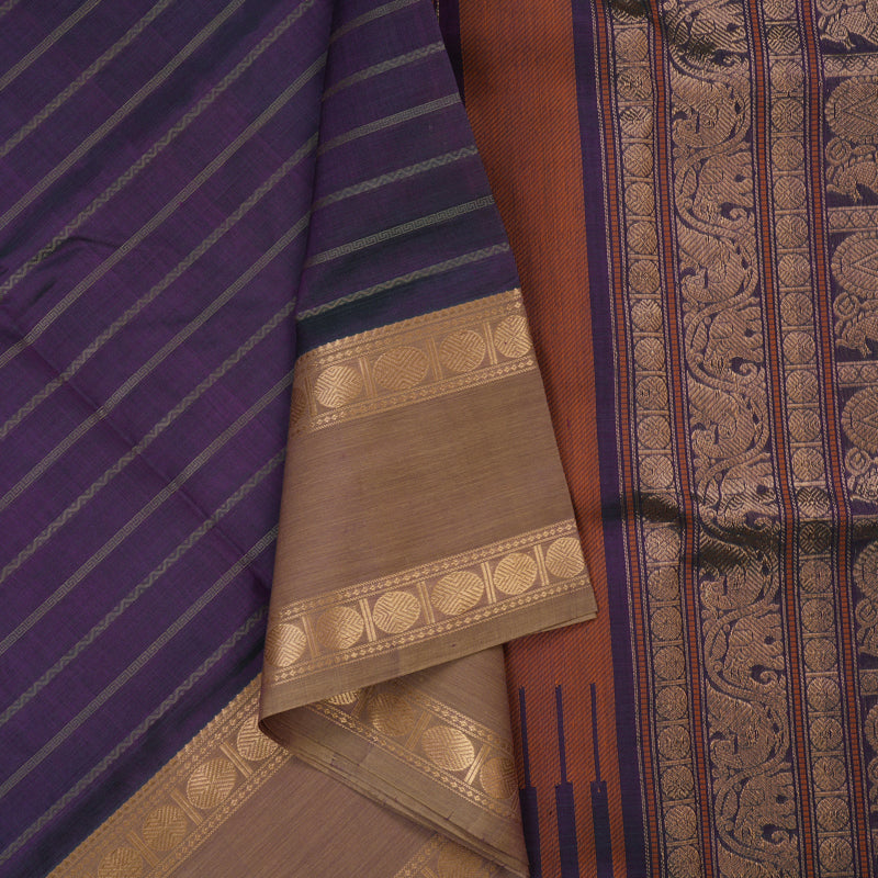 Hayagrivas Purple Pure Kanchi Silk Cotton Saree KBE1955L2-2