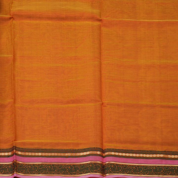 Hayagrivas Golden Orange Pure Silk Cotton Saree KBE1955L4-4