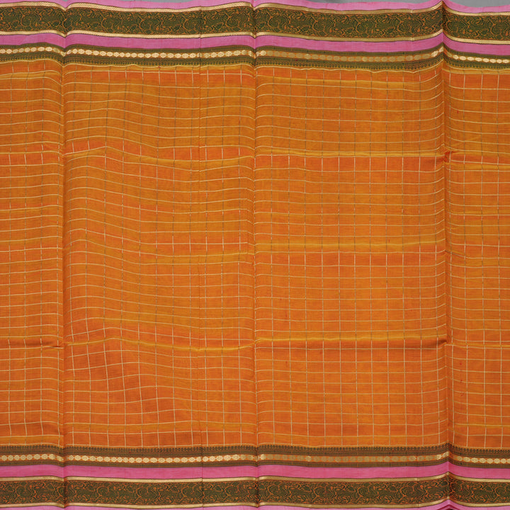 Hayagrivas Golden Orange Pure Silk Cotton Saree KBE1955L4-4