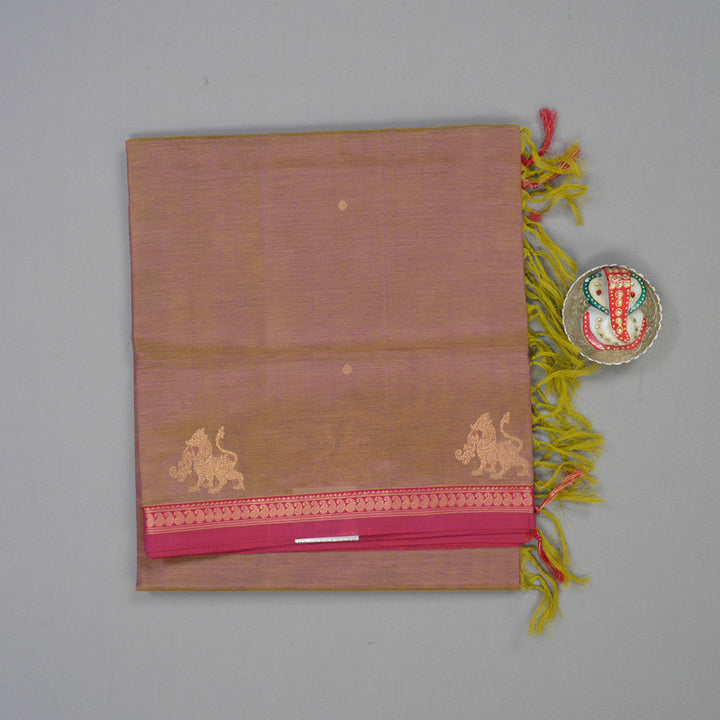 Hayagrivas Dual Tone (Olive Green & Pink) Pure Kanchi Silk Cotton Saree KBE1955L5-1