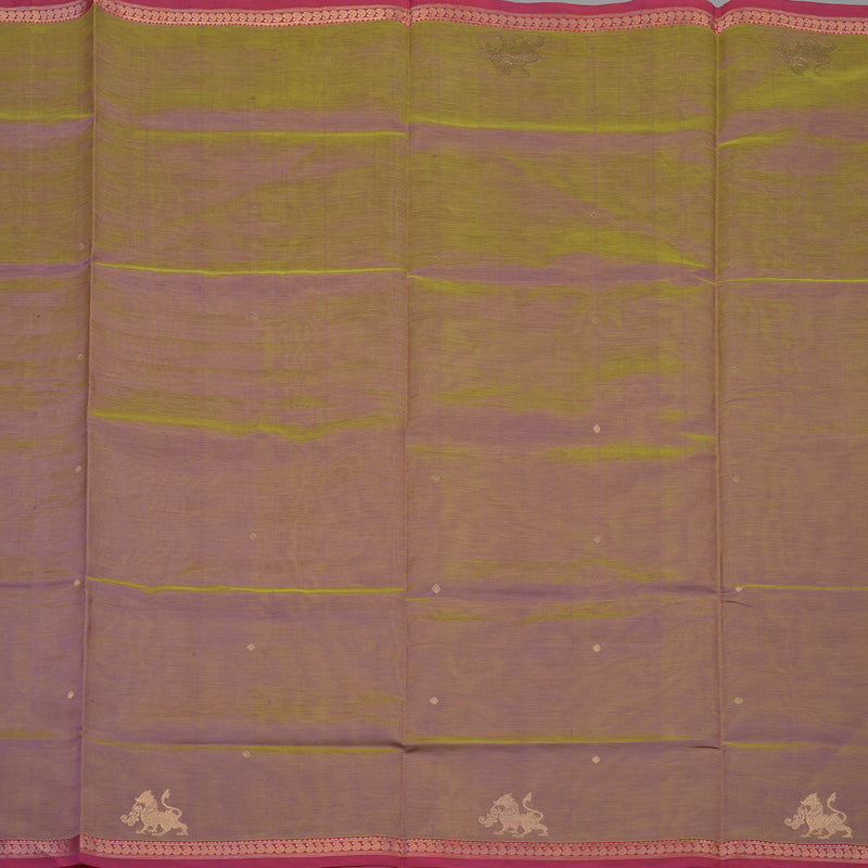 Hayagrivas Dual Tone (Olive Green & Pink) Pure Kanchi Silk Cotton Saree KBE1955L5-1
