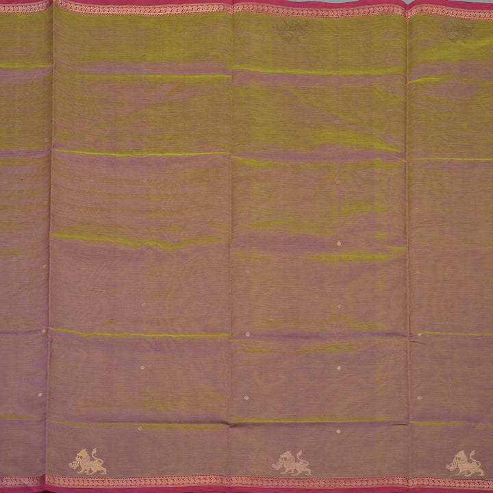 Hayagrivas Dual Tone (Olive Green & Pink) Pure Kanchi Silk Cotton Saree KBE1955L5-1