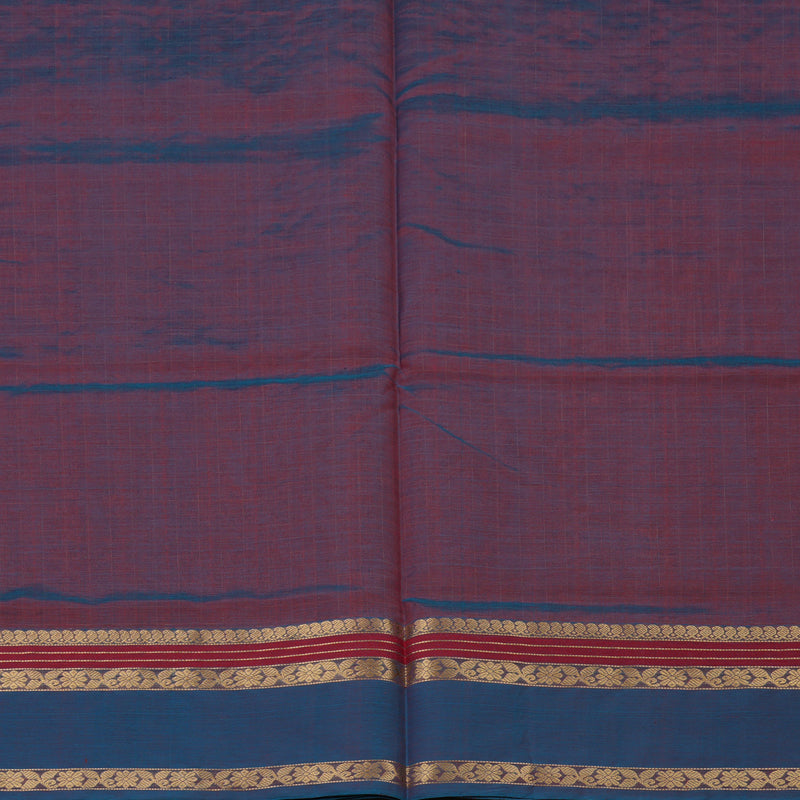 Hayagrivas Dual Tone (Blue & Maroon) Pure Kanchi Silk Cotton Saree KBE1955L8-1