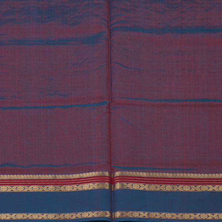 Hayagrivas Dual Tone (Blue & Maroon) Pure Kanchi Silk Cotton Saree KBE1955L8-1