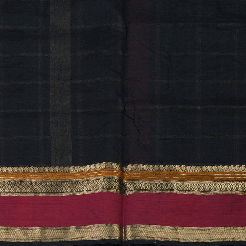 Hayagrivas Black Pure Kanchi Silk Cotton Saree KBE1955L8-10