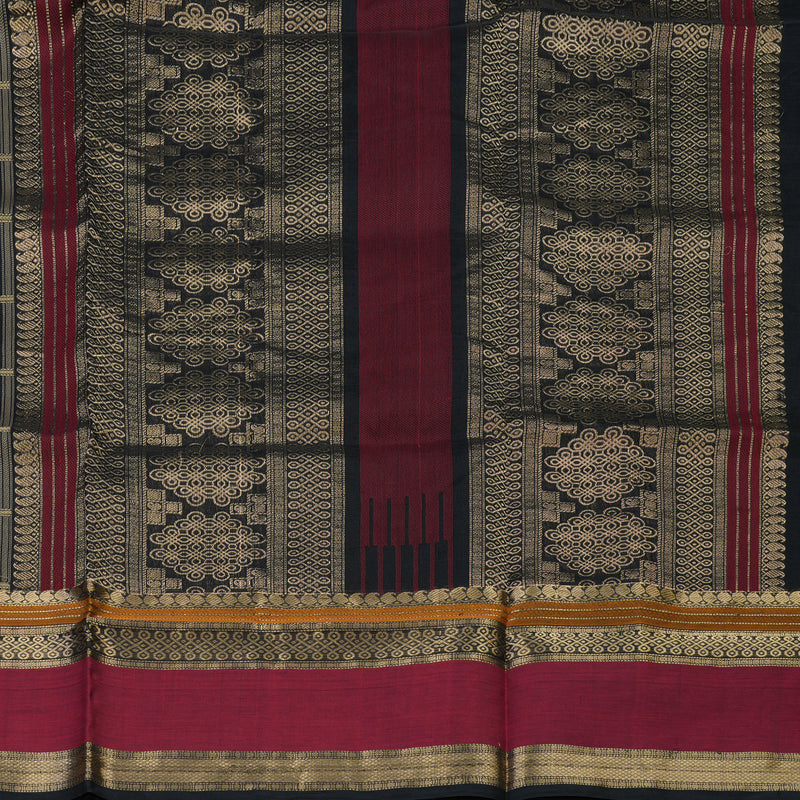 Hayagrivas Black Pure Kanchi Silk Cotton Saree KBE1955L8-10