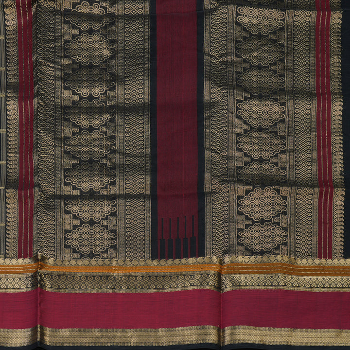 Hayagrivas Black Pure Kanchi Silk Cotton Saree KBE1955L8-10