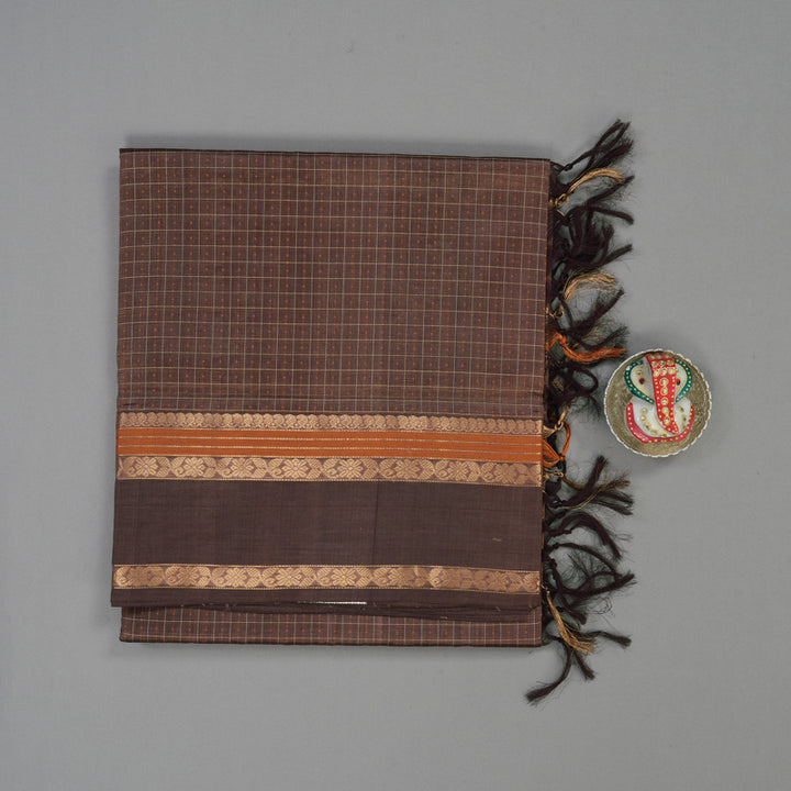 Hayagrivas Copper Brown Pure Kanchi Silk Cotton Saree KBE1955L8-4