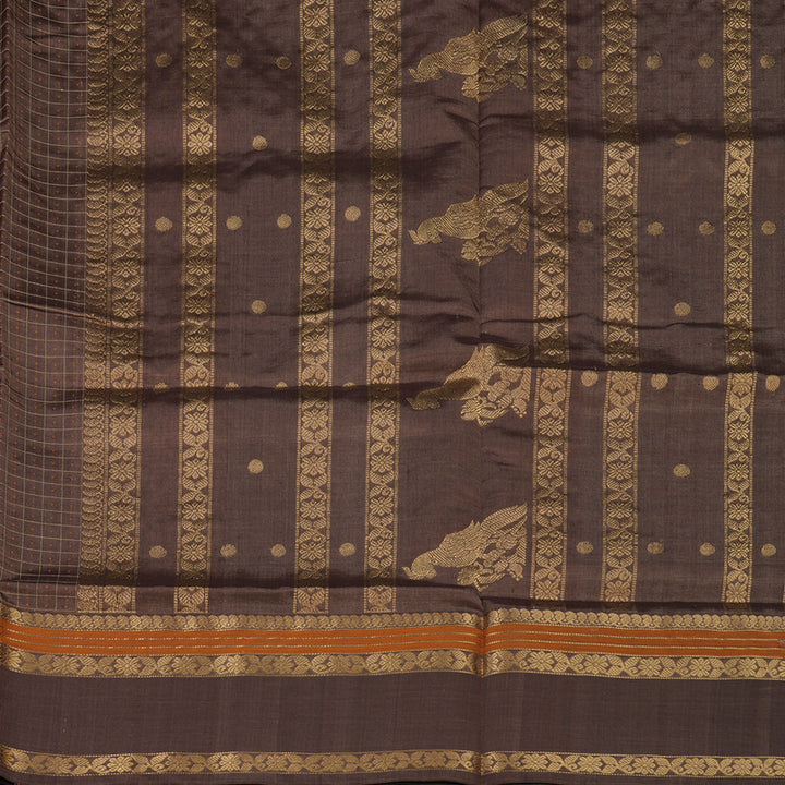 Hayagrivas Copper Brown Pure Kanchi Silk Cotton Saree KBE1955L8-4