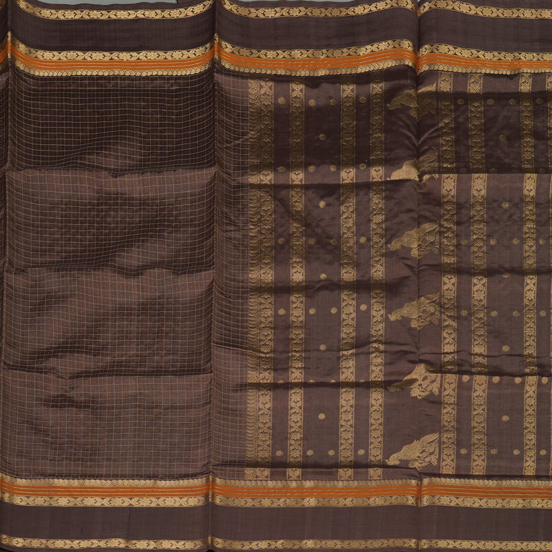 Hayagrivas Copper Brown Pure Kanchi Silk Cotton Saree KBE1955L8-4