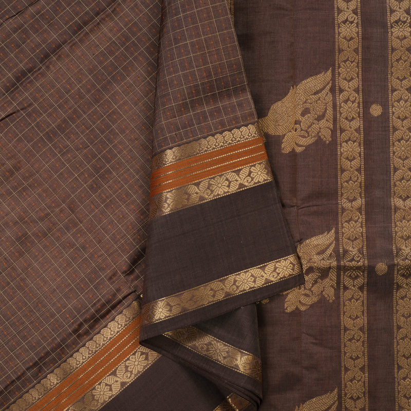 Hayagrivas Copper Brown Pure Kanchi Silk Cotton Saree KBE1955L8-4