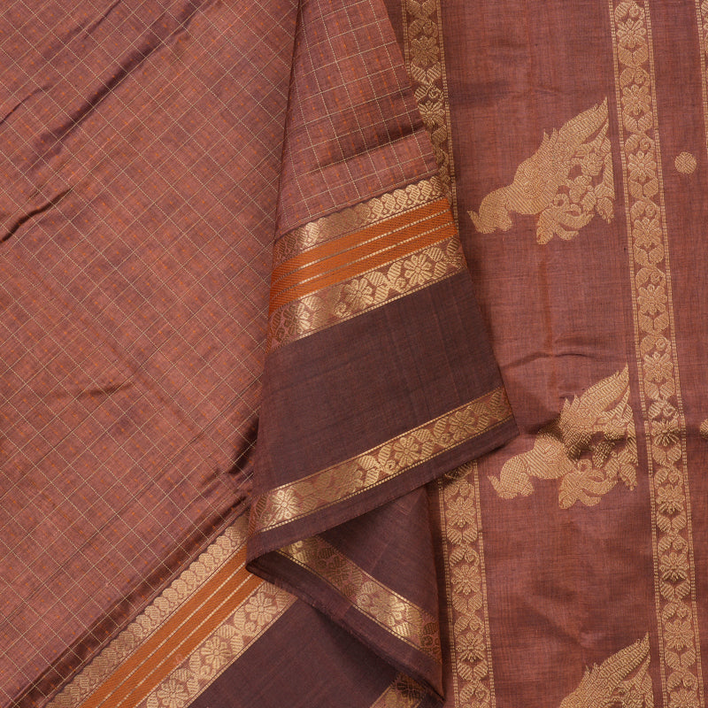 Hayagrivas Rose Gold Pure Kanchi Silk Cotton Saree KBE1955L8-9